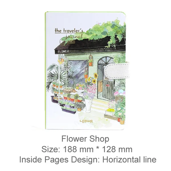 Flower Shop A5 Ван Гог милый кожаный карманный Bullet Journal планировщик персональный органайзер Еженедельный дневник путешественник блокнот с цветными страницами канцелярские принадлежности - Цвет: Flower Shop