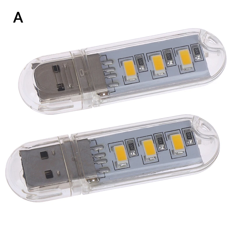 2 шт./лот мини USB светодиодный лампы для чтения кемпинга Лампа для ПК компьютер-лэптоп ночник - Испускаемый цвет: A