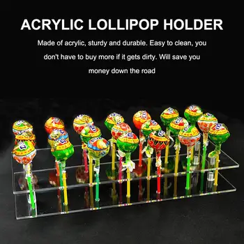 

21 Hole Acrylic Lollipop Display Stand Transparent Dessert Stick Placement Holder Candy Storage Rack Wedding Party Decor