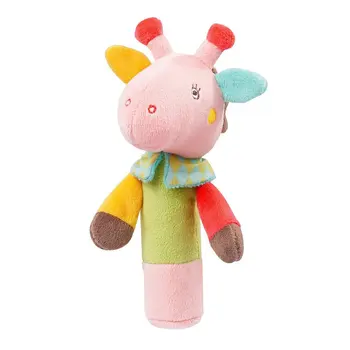 

Creative Infant Baby Handbell Appease Hand Catching Animal BB Stick Hand Grasp Developmental Animal Stick Toy