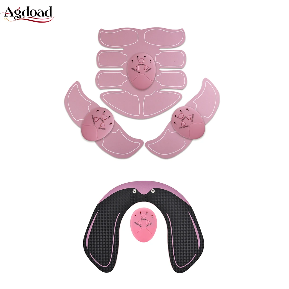 

Pink Abdominal Muscle Hip Trainer Muscle Stimulation Stickers Pad Fat Burning Arm Massage Lose Weight Tool Fitness Equipment