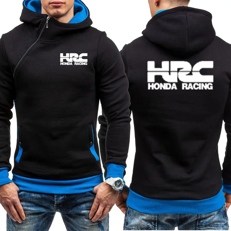Мужские толстовки HRC гоночный мотоцикл автомобиль логотип печать Повседневная Хип Хоп Толстовка Harajuku Флисовая теплая мужская молния куртка толстовки