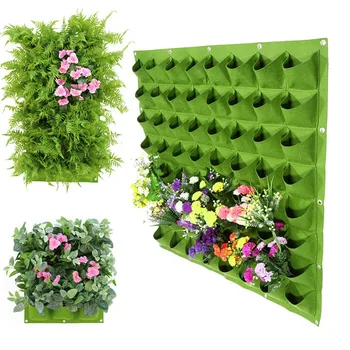 

2020 Felt Wall Hanging Grow Bags Pockets Grow Bags Vertical Garden Green Planting Bags Fabric Grow Pot Gardening Supplies