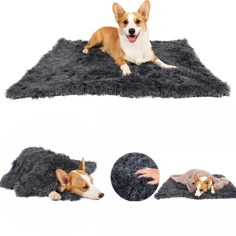 

Plush Dog Bed Winter Warm Pet Mat Soft Comfort Dog Blankets Double Plus Velvet Pet Bed Simple Practical Dog Supplies Puppy Bed