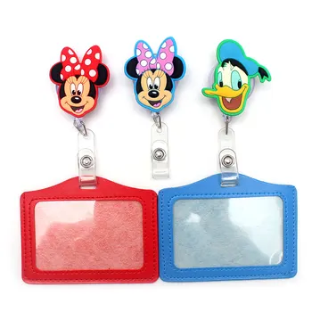 

Cartoon Mouse Badge Scroll Nurse Reel Cute Character Scalable Cute Duck Student Nurse Exhibition ID Business PU Card Holder