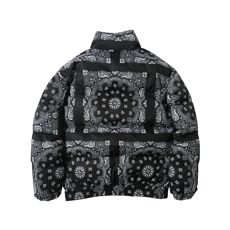 Зимняя утепленная куртка в стиле хип-хоп с винтажным рисунком в стиле пэчворк, ветрозащитная куртка, уличная Толстая Теплая Повседневная стеганая верхняя одежда