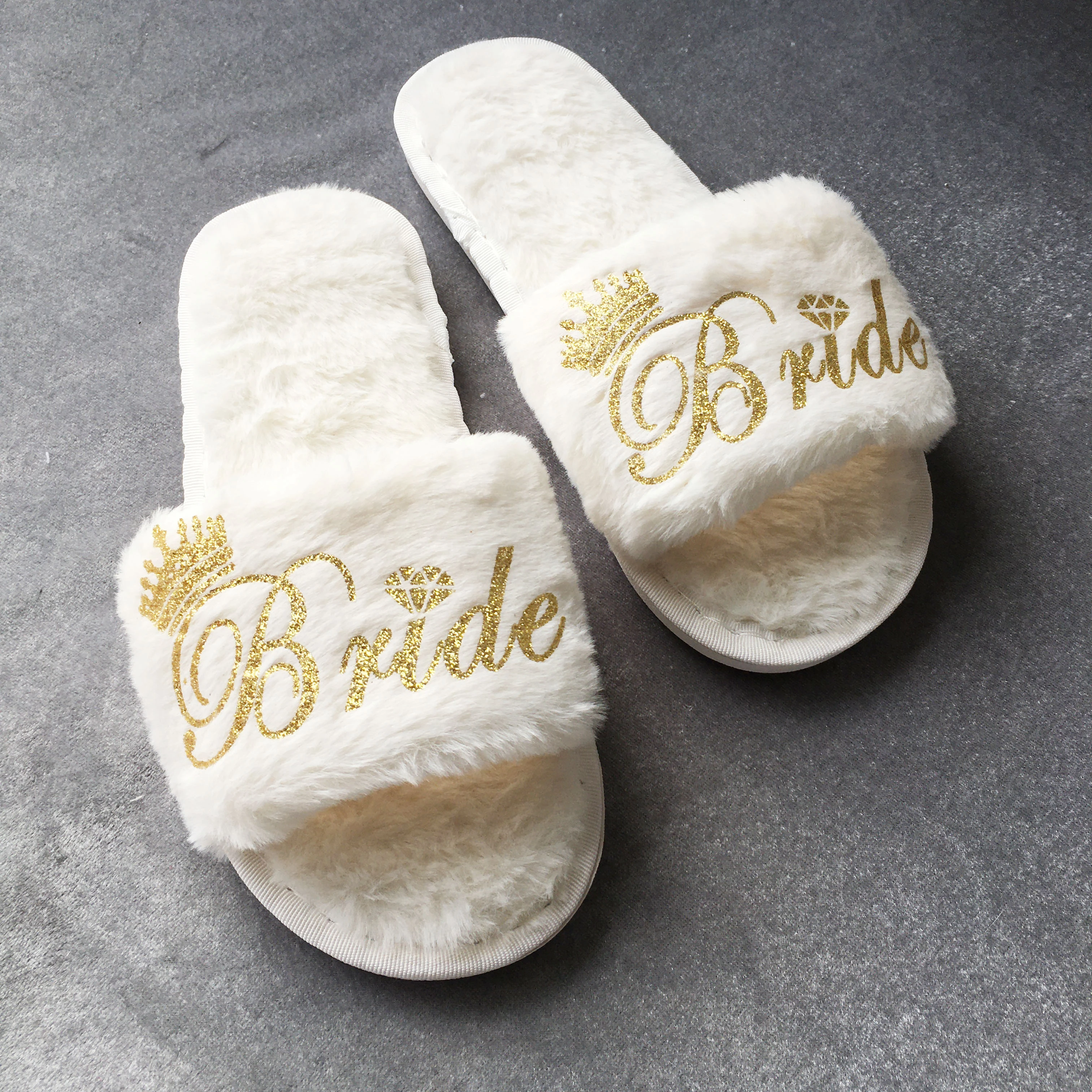 Sandalias de Casa personalizadas Flurry para mujer, regalo de cumpleaños, mejor amiga, boda, novia, zapatillas, regalos de dama de 1 par|Decoraciones DIY de fiestas| - AliExpress