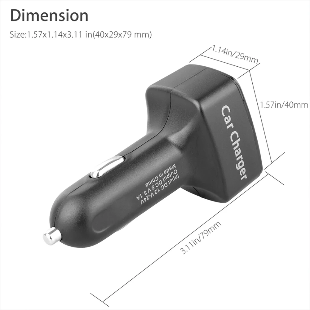 Victsing 12 V/24 V Два usb порта 3.1A автомобильное зарядное устройство прикуривателя Универсальный цифровой светодиодный фонарь дисплей адаптер Автомобильное зарядное устройство