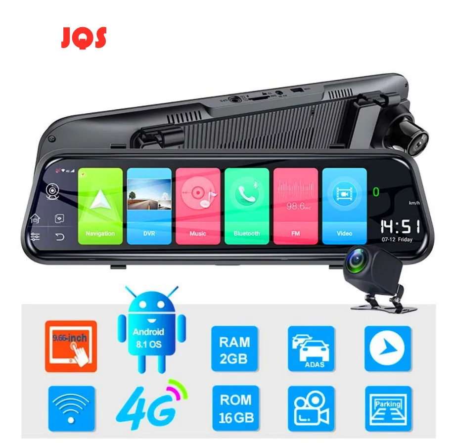 US $113.52 10 Inch 4G Car Rearview Mirror Android 81 FHD Car Dvr Mirror WiFi GPS Navigation Dash Camera ADAS Dashcam Auto Registrar