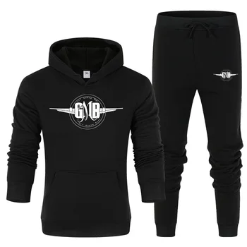 

Sets Tracksuit Men Autumn Winter Hooded Sweatshirt Drawstring Outfit Sportswear 2020 Male Suit Pullover Two Piece Set Casual