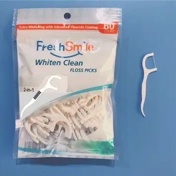 

60Pcs Disposable Dental Floss Dental Cleaning Tooth Stick Floss Pick Interdental Brush Dental Flosser for Teeth Cleaning