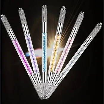 

2pcs Double Crystal Acrylic Microblading tattoo pen stainless steel permanent makeup manual Tebori pen for 3D eyebrow Tattoo