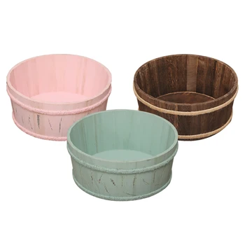 

New Wooden Heart Photography Prop Cot Newborn Photography Bed Photo Props Baby Photo Styling Auxiliary Tub 3 Colors