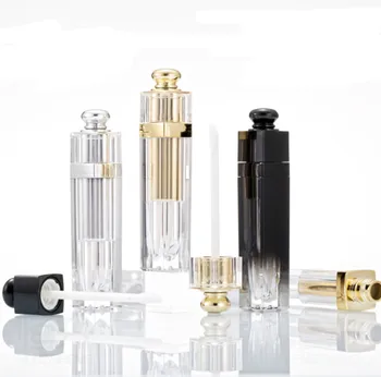 

120pcs 5ml Empty Lipgloss Tube High Grade Transparent DIY Lip Gloss Packing Box Container with Gold Silver Cap Split Bottle