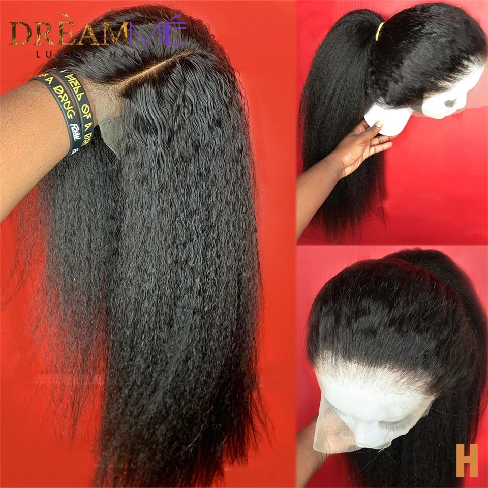Brazilian Kinky Straight Wig Lace Front Human Hair Wig For Women