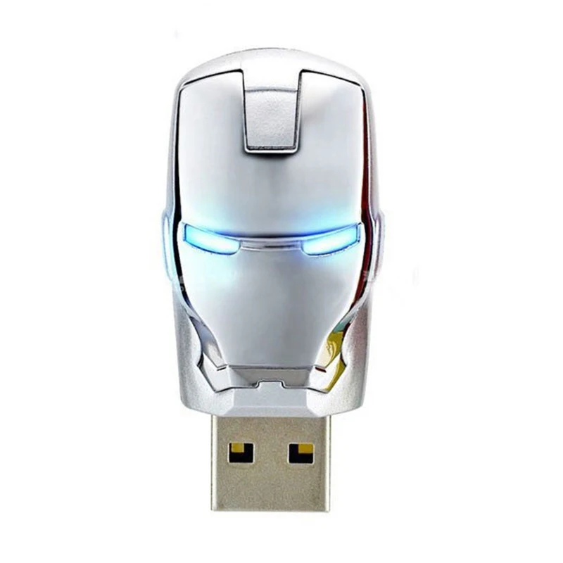A JASTER модный Мстители Железный человек светодиодный флеш-накопитель USB флеш-накопитель карта памяти 4 ГБ 16 ГБ 32 ГБ 64 г металлическая Флешка usb креативный - Цвет: A