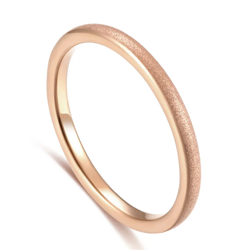 Rose Gold Sand TIGRADE, вольфрам, 2 мм, тонкое кольцо для женщин, Полированное Серебро, Черное золото, розовое золото, 4 цвета, матовое модное женское кольцо, для ежедневных, вечерние - Цвет основного камня: Rose Gold Sand