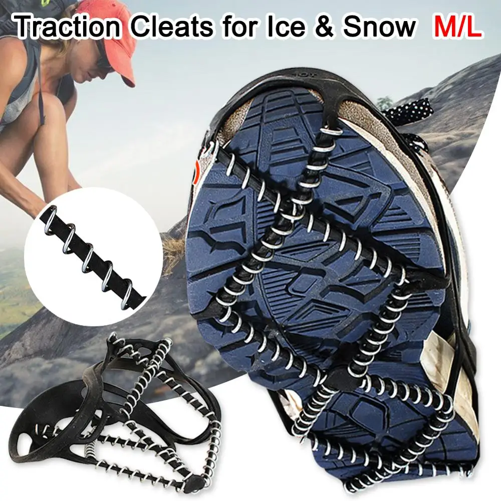 

Traction Cleats Spikeless Anti-Slip Walk Grips on Ice Snow for Climbing, Jogging, Hiking