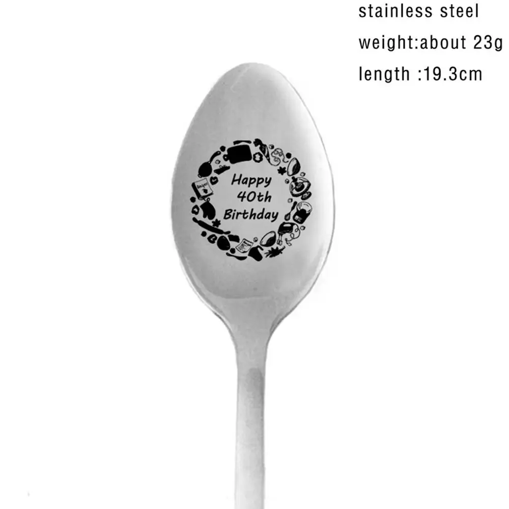 40th Spoons Taoup 30 40 50 60 посуда для вечеринки в честь Дня Рождения одноразовая посуда на день рождения украшения для взрослых тарелка скатерть DIY набор посуды - Цвет: 40th Spoons