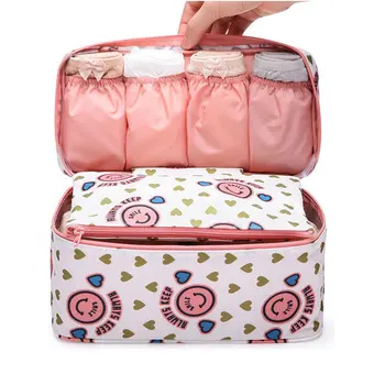 

Good Quality Large Size Waterproof Nylon Travel Underwear Bra Socks Packing Organizer Fashion Floral Portable Travel Accessories