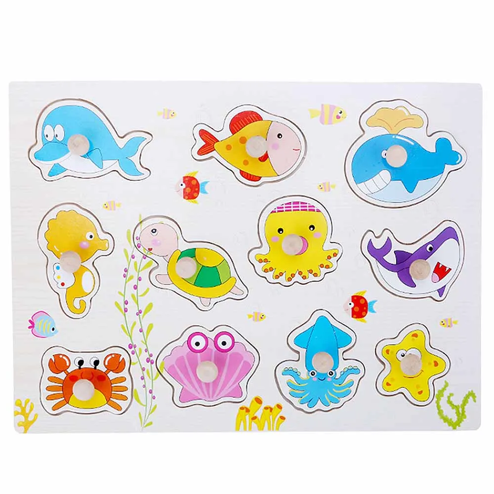 Grab Board Детские деревянные игрушки мультфильм пазл игрушки деревянные для ногтей ручной захват доска детские строительные головоломки игрушки Новые - Цвет: AA
