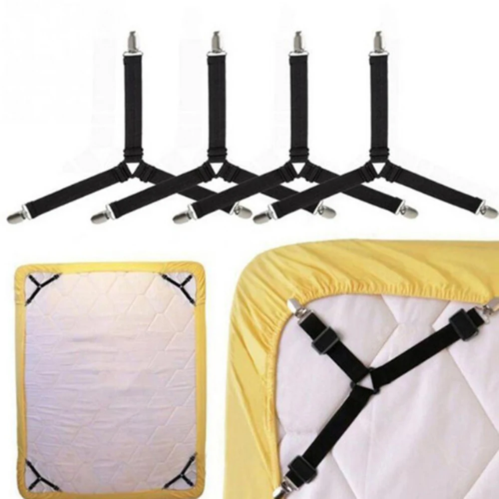 

2pcs/lot 4 Corner Long Adjustable Elastic Bed Sheet Holder Mattress Clip Fasteners Cover Blankets Grippers Fixing Non-Slip Strap