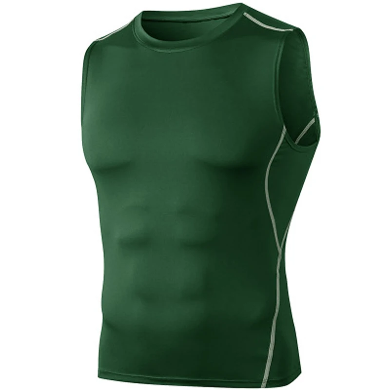 Men Quick Dry Running T-Shirts Compression Sleeveless Quick-drying Jersey training shirt Gym Mens Tank Top Sports & Entertainment