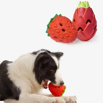 

Strawberry And Pitaya Rubber Leakage Food Ball Interactive Dog Pet Pet For Small Teething Toys Toy Large Dogs Balls