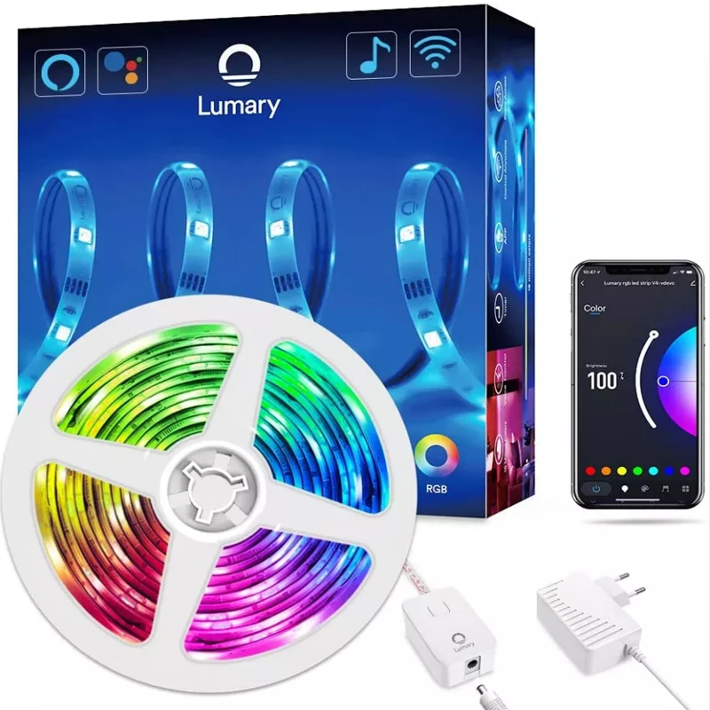 Умная RGB Светодиодная лента Lumary 5 м/10 м светодиодная Wi-Fi 16 миллионов цветов