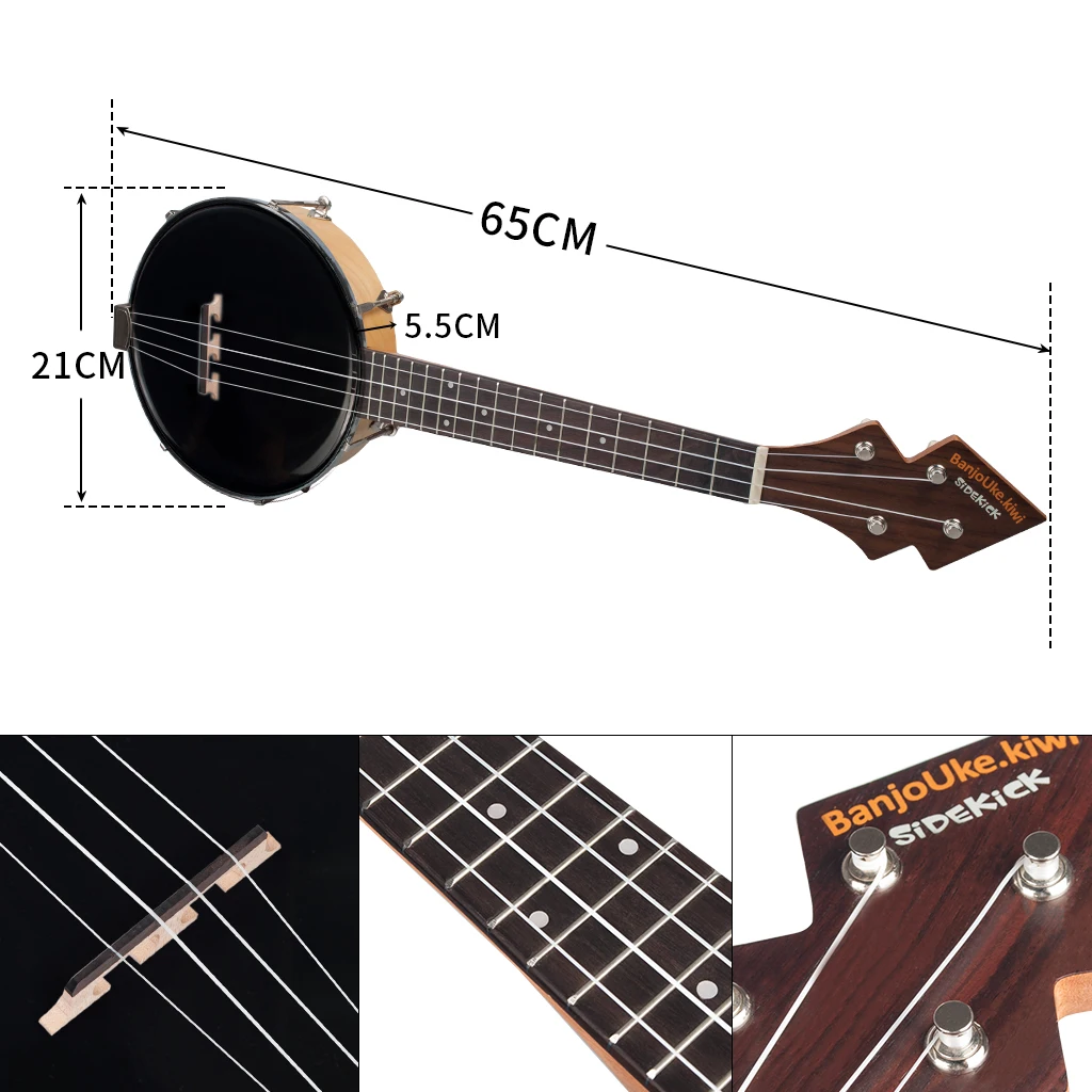 Banjolele патент дизайн Banjolele Tenor Размер Banjo укулеле+ Gig сумка+ тюнер Черный цвет 26 дюймов черный цвет