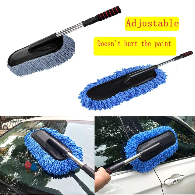 Car Brush Removable Car Wash Brush Telescopic Flat Wax Brush Wax Drag  Cleaning Brush Car Duster Dust Brush - Car Towel - AliExpress