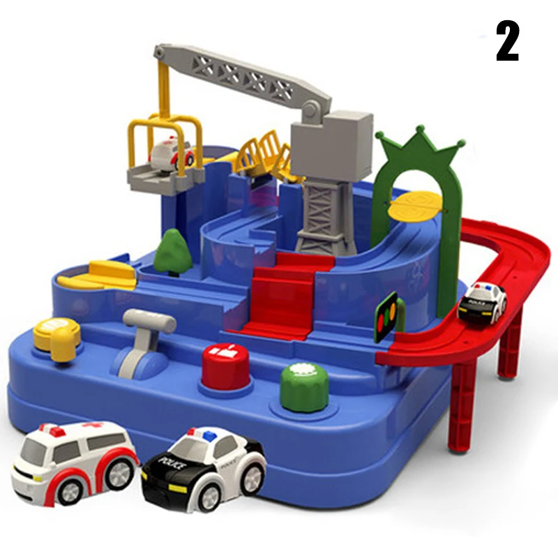 Автомобиль приключенческая игра манипулятивное спасение отряд Приключения рельсовая модель автомобиля гоночный развивающие игрушки M09 - Цвет: 2