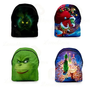 

3D Print Leisure Backpack The Grinch Backpack Student Bag College Style School Bag for Boys Girls Shoulder Backpack