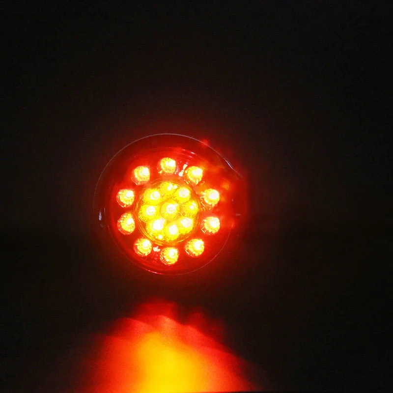 2 шт 4 круглые красные/Янтарные 16LED грузовые трейлеры тормозные поворотные сигнальные задние фонари лампы