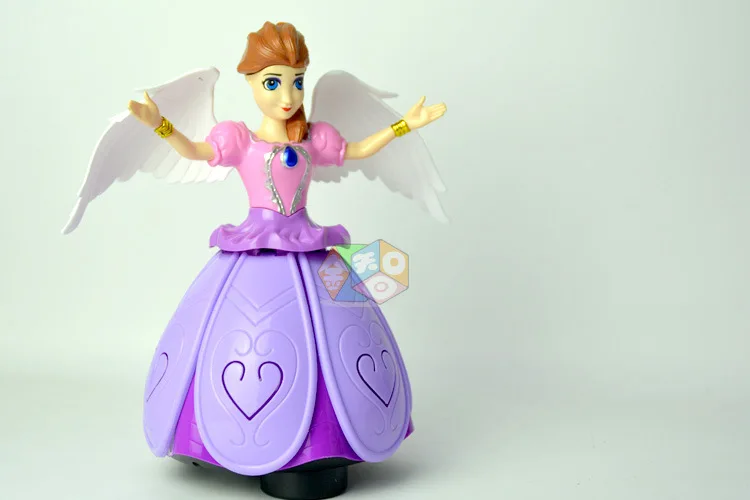 Вращающийся ангел с легкой музыкой Hyun Dance Princess детская игрушка танцы девочка рождественские игрушки крылья феи светодиодные игрушки для детей - Цвет: Model-2288