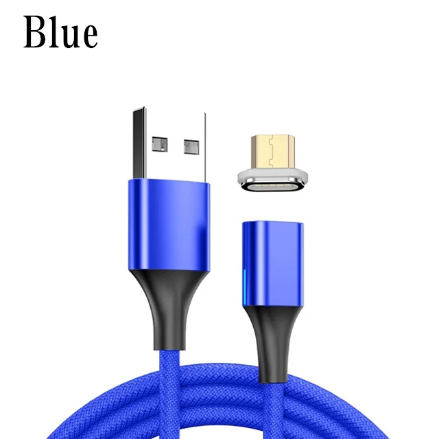 1 м Магнитный кабель Micro usb type-C кабель для iPhone 7 8 samsung Redmi Быстрая зарядка Магнитный зарядный шнур USB кабели для передачи данных - Цвет: Blue