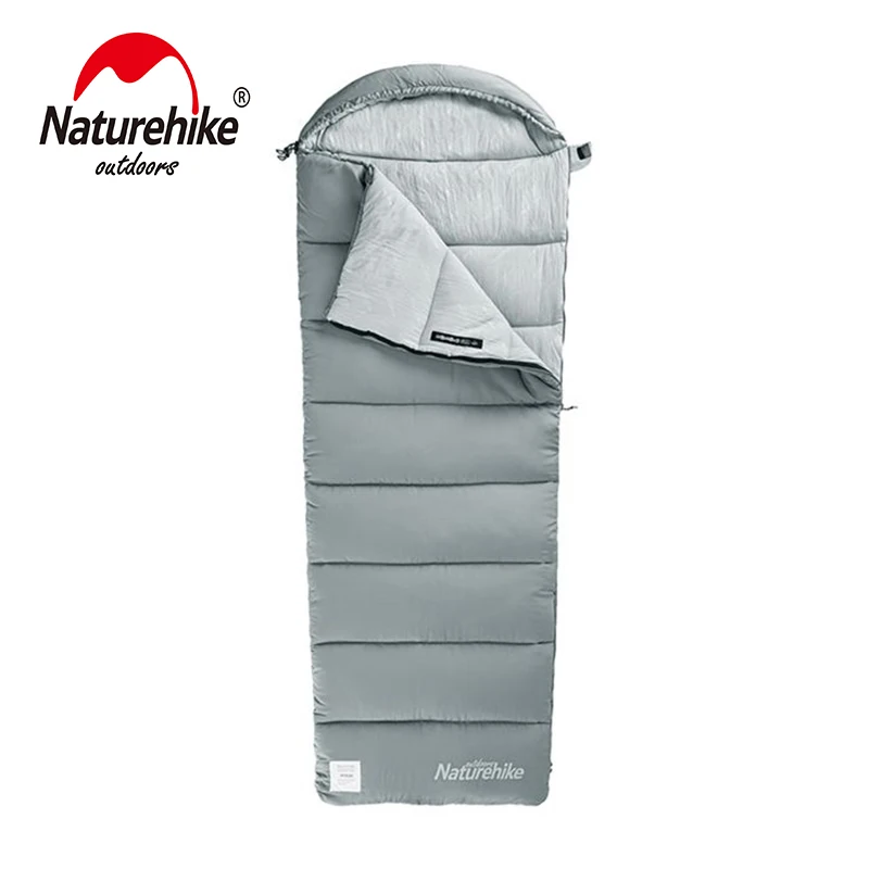 Naturehike New Arrive Ultralight Splice Envelope Cotton Sleeping Bag Can Be Machine Cleaned With Cap Sleeping Bag
