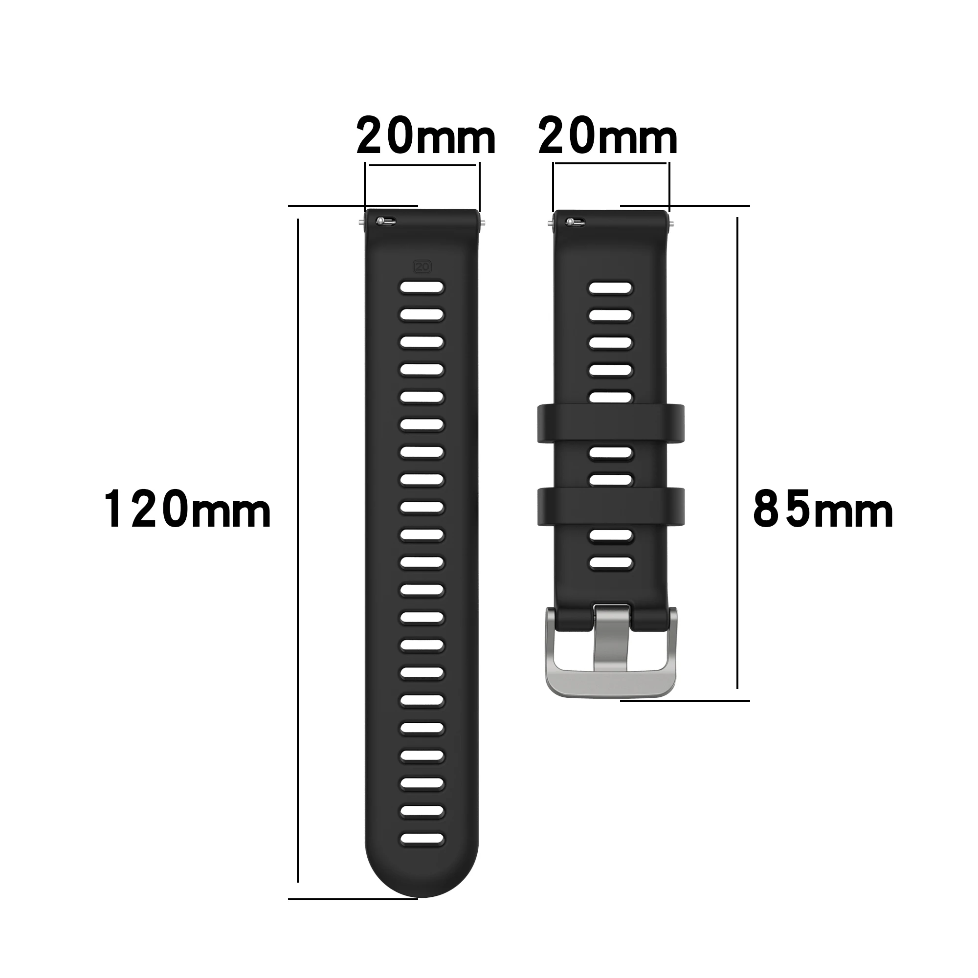 Silicone Bracelet For Garmin Forerunner 158 55 245 245M 645 Vivoactive 3 Watch Strap 20mm Band Sport Wristbands For Garmin Venu