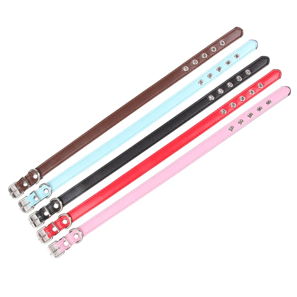 Dog Collar With Bell PU Litchi Grain Adjustable Dogs Cats Collars Control Handle Training Pet Cat Dog Collar Pet Supply Product