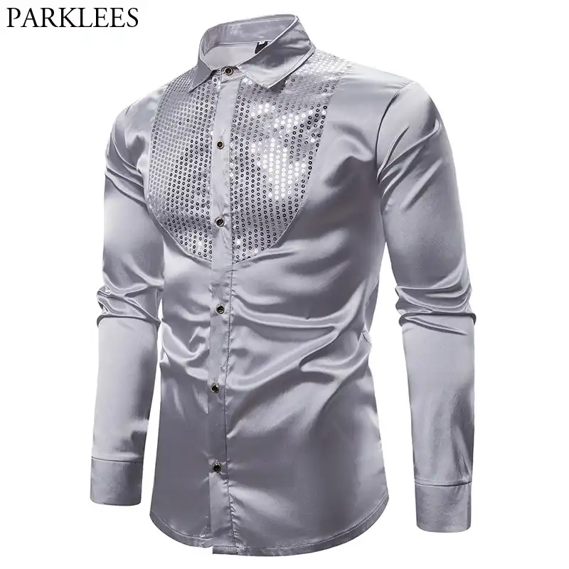 silver formal shirt