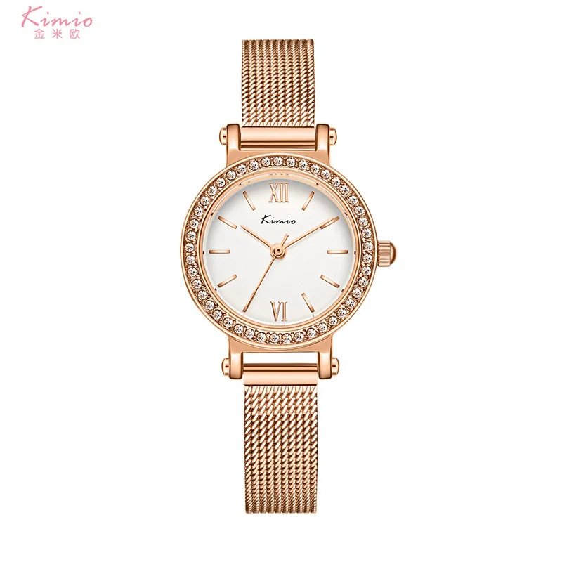 

Kimio Kimio K6353s Fashion Simple-Style Man-made Diamond Dial Quartz Elegant Charming Mesh Belt WOMEN'S Wristwatch