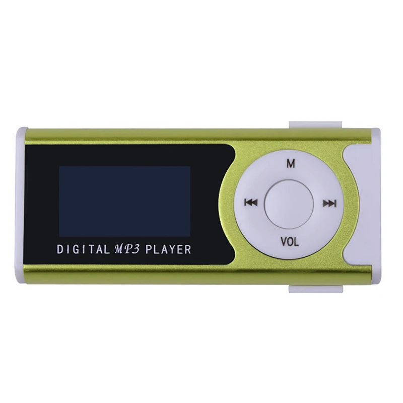 Зеленый Высококачественный мини-клип ЖК-экран MP3 музыкальный плеер MP3 плеер с фонариком Поддержка TF карта+ наушники - Цвет: Зеленый
