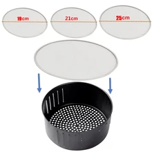 

19/21/25cm Stainless Steel Air Fryer Accessories Anti Oil Splatter Screen Cover Baking Paper Air Fryer Basket Kitchen Tools