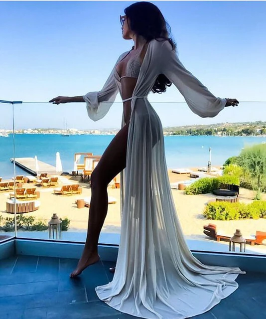 Summer Women Swimwear Cover Up Sexy Beach Cover Ups Chiffon Long