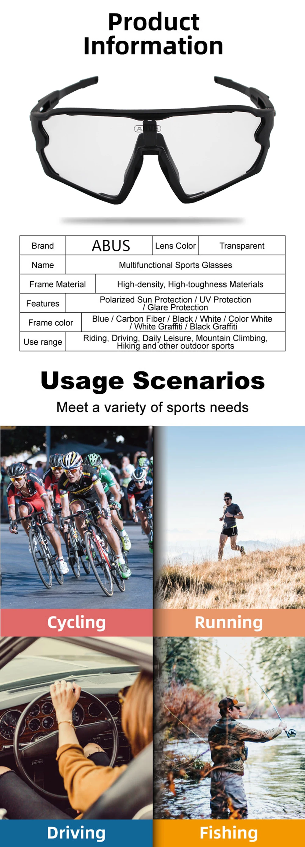 Photochromic Cycling Sunglasses Men&Women Outdoor sport Bicycle Glasses Bike Sunglasses Goggles Eyewear Gafas Ciclismo