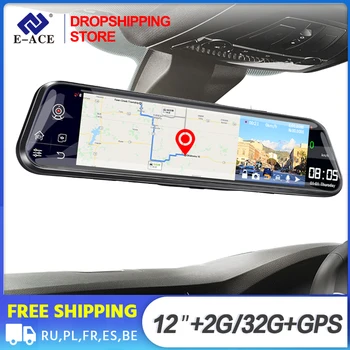 

Dropshipping E-ACE 12 Inch Android 4G Car Camera Android GPS Navigation Video Recorder With Bluetooth WiFi ADAS Car Recorder