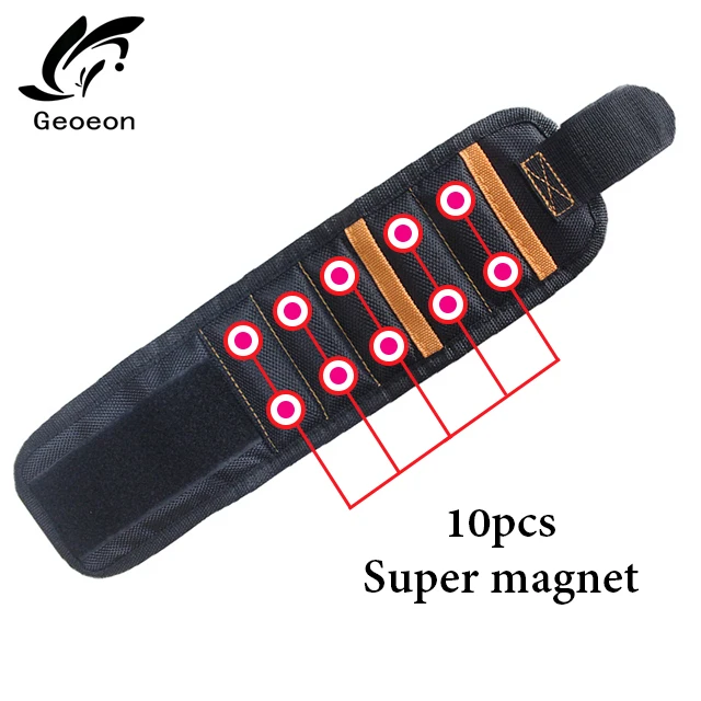 A35 Geoeon полиэфирный магнитный браслет 10 шт. сильные магниты Портативная сумка электрик сумка для инструментов шурупы держатель для дрели ремонтный инструмент ремень - Цвет: A35