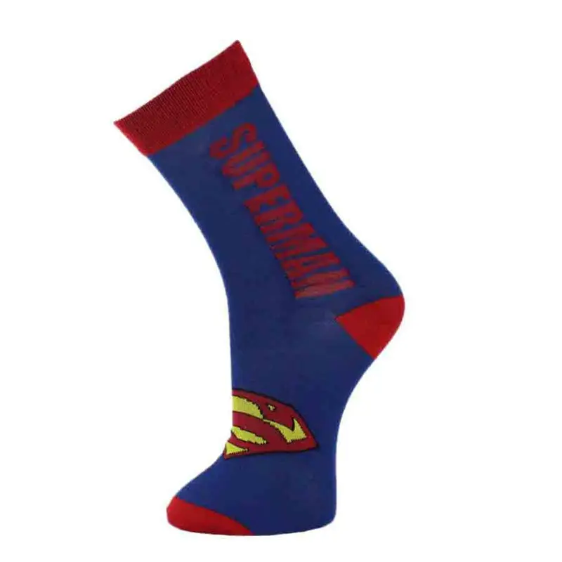 SUPERMAN Мужские носки с забавными персонажами из мультфильмов; Новинка; носки с Бэтменом, капитаном Америка, Халком, Суперменом, человеком-пауком, супергероями; Веселые носки - Цвет: SUPERMAN