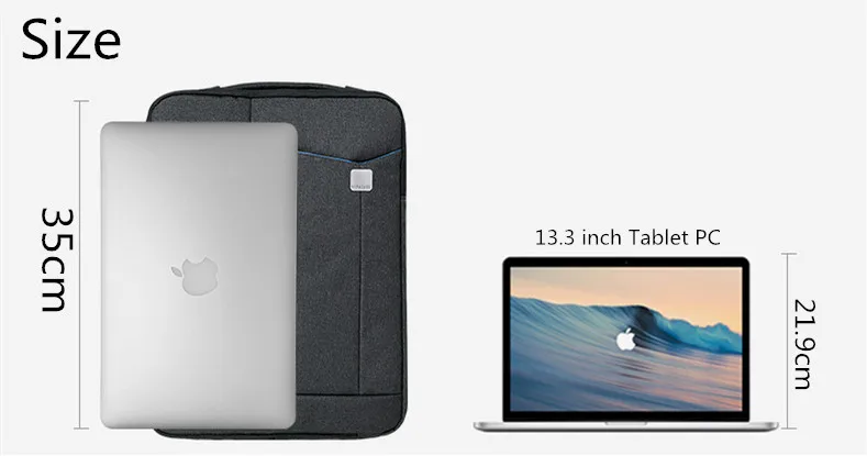 VNSTRIP Water resistant universal Laptop zipper sleeve case with handle for 11 13 inch Macbook Pouch bag for iPad Tab Surface