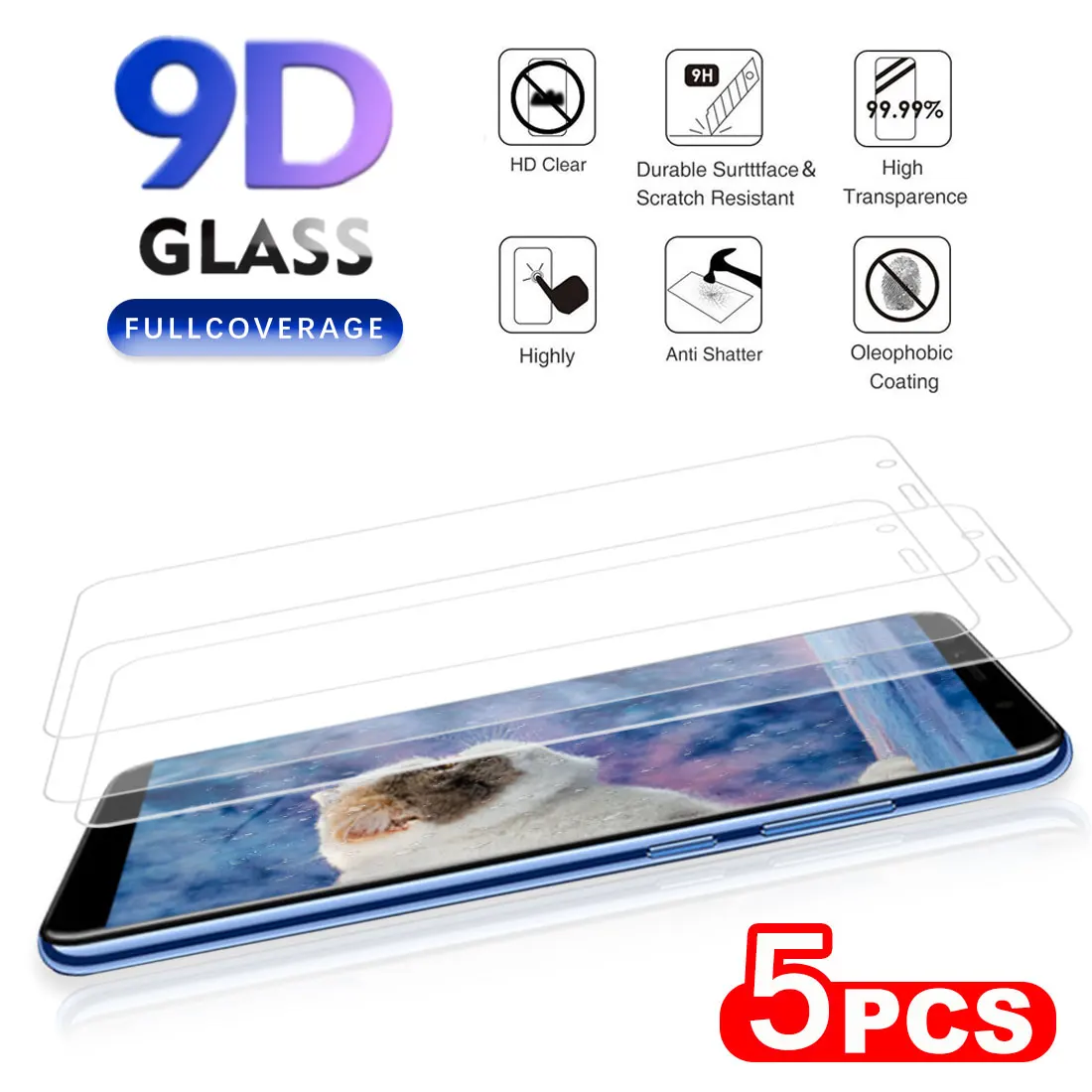 

5 pcs Tempered Glass for Huawei Honor 10 9 Lite 8x 20i 10i Screen Protector Glass for Honor 10 20 , 8s, 8a, 7a, 7c, 9x Pro Glass